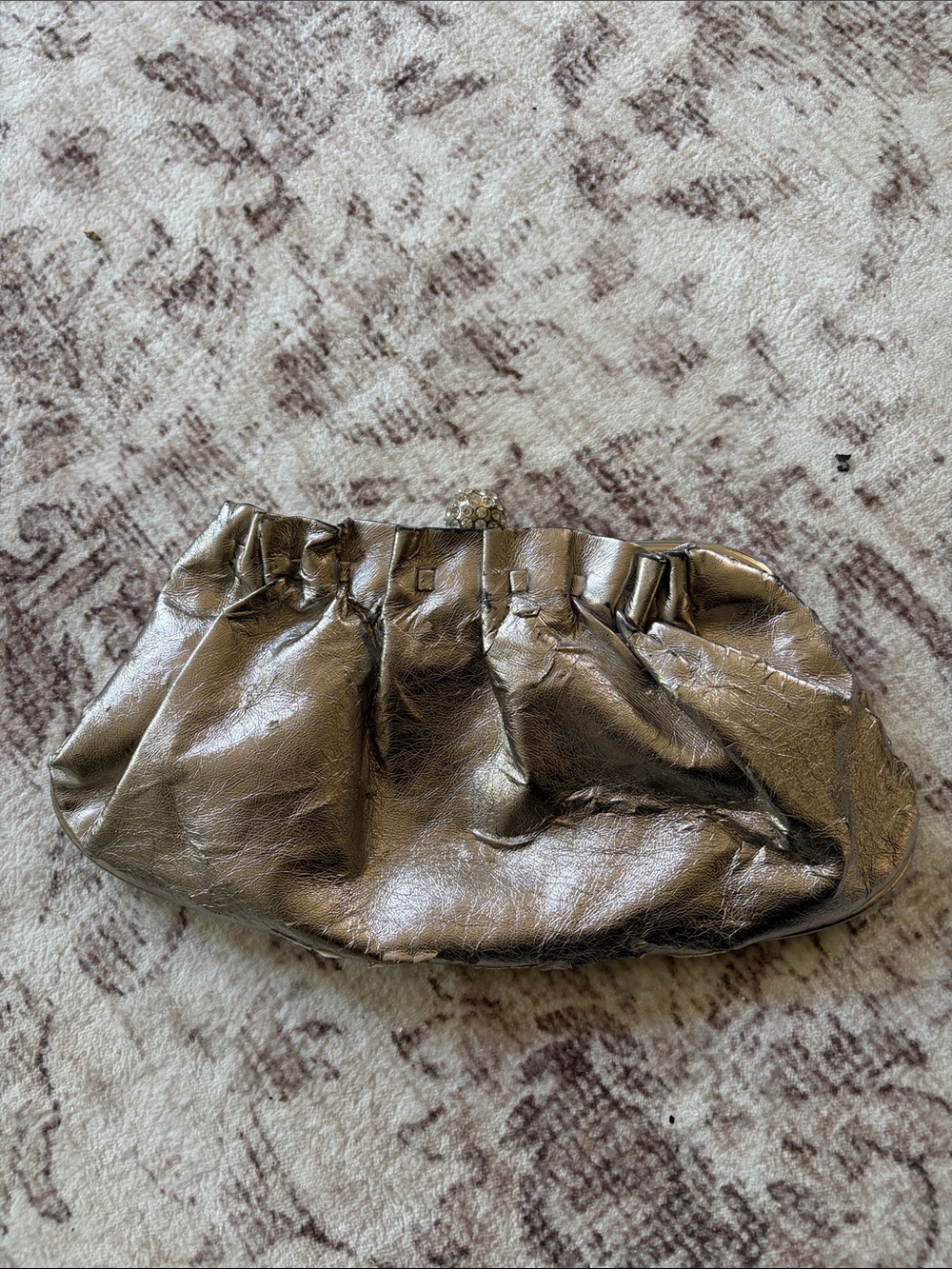Shimmery Bronze Pleated Evening Clutch